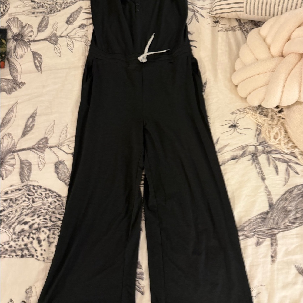 Vuori Black Jumpsuit with Tie Detail